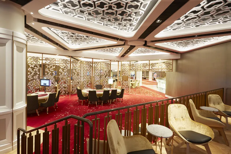 Elegant gaming lounge at Casino Canberra