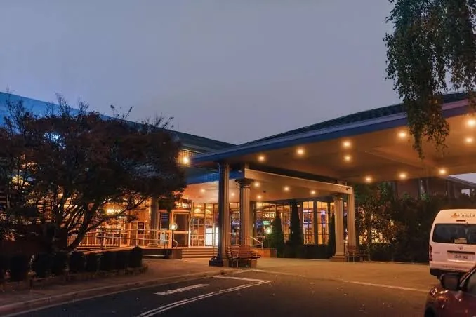 Main entrance to Country Club Casino at night