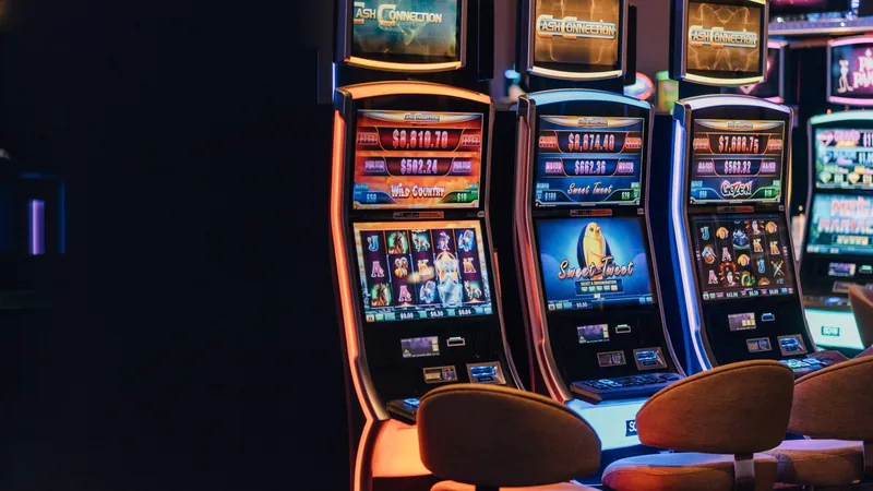 Row of slot machines at Country Club Casino