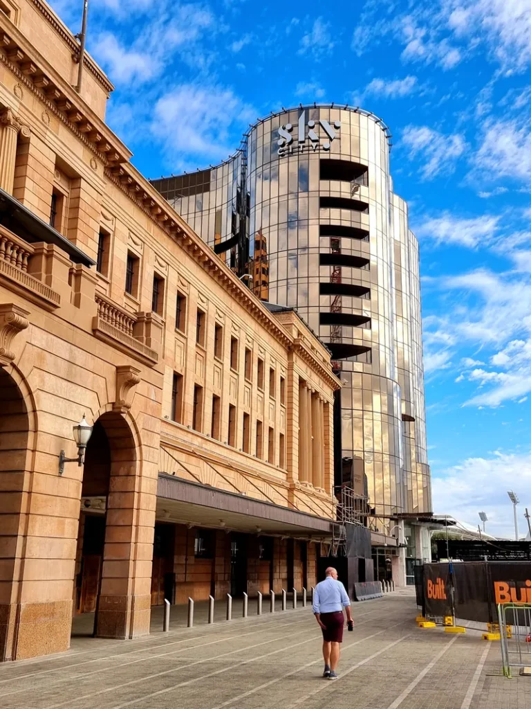 Side facade of SkyCity Adelaide