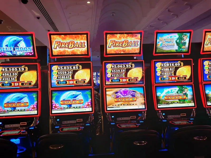 Bright slot machines at SkyCity Adelaide
