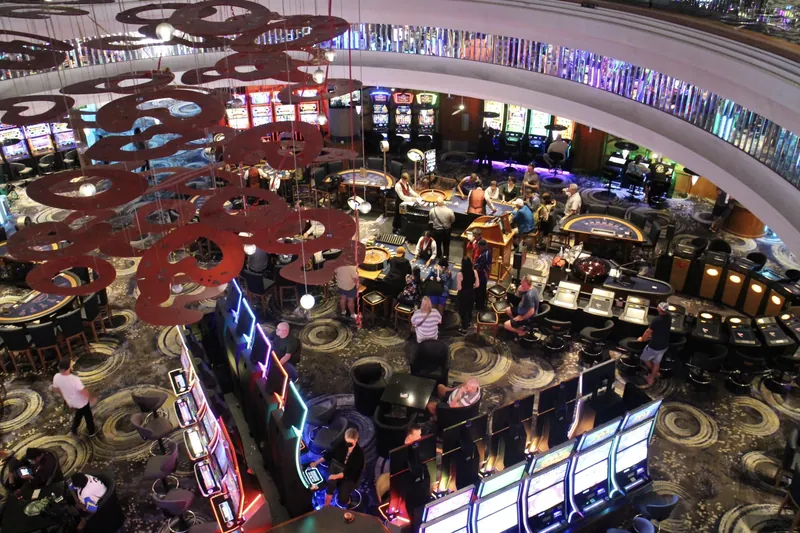 Overhead view of The Reef Hotel Casino gaming floor