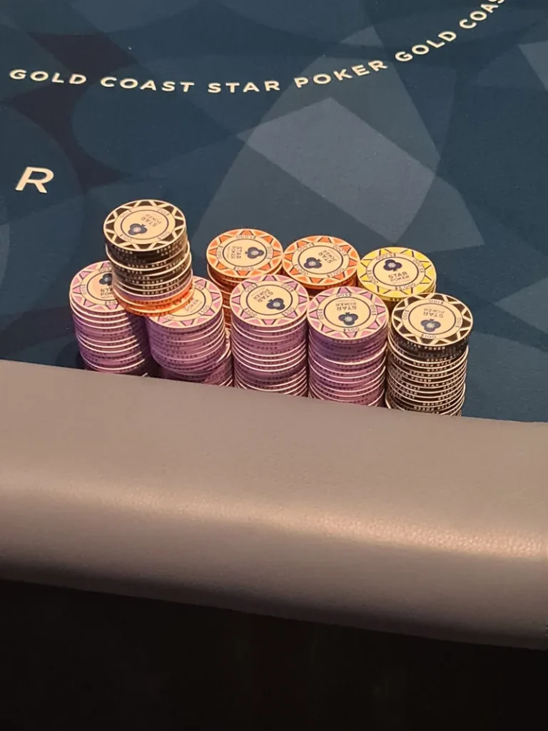 Poker chips on a table at The Star Gold Coast