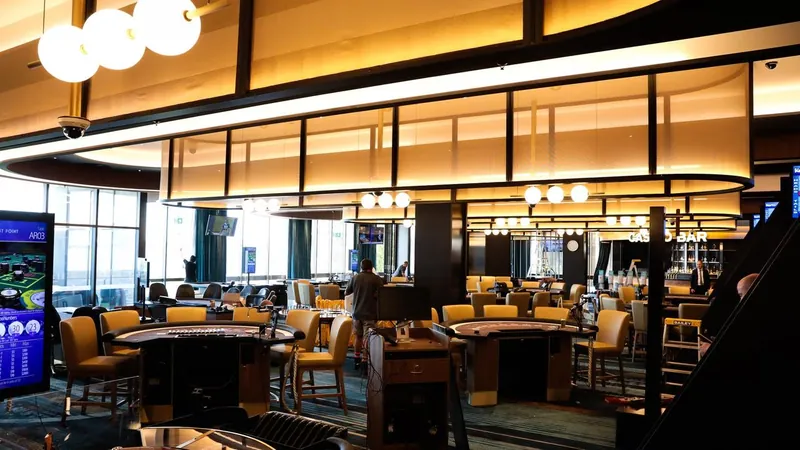 Elegant restaurant interior at Wrest Point Casino Hotel